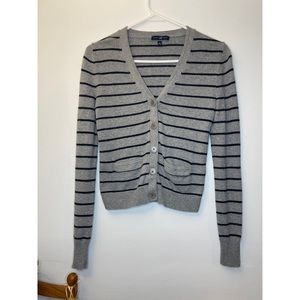 GAP Gray Striped Cardigan